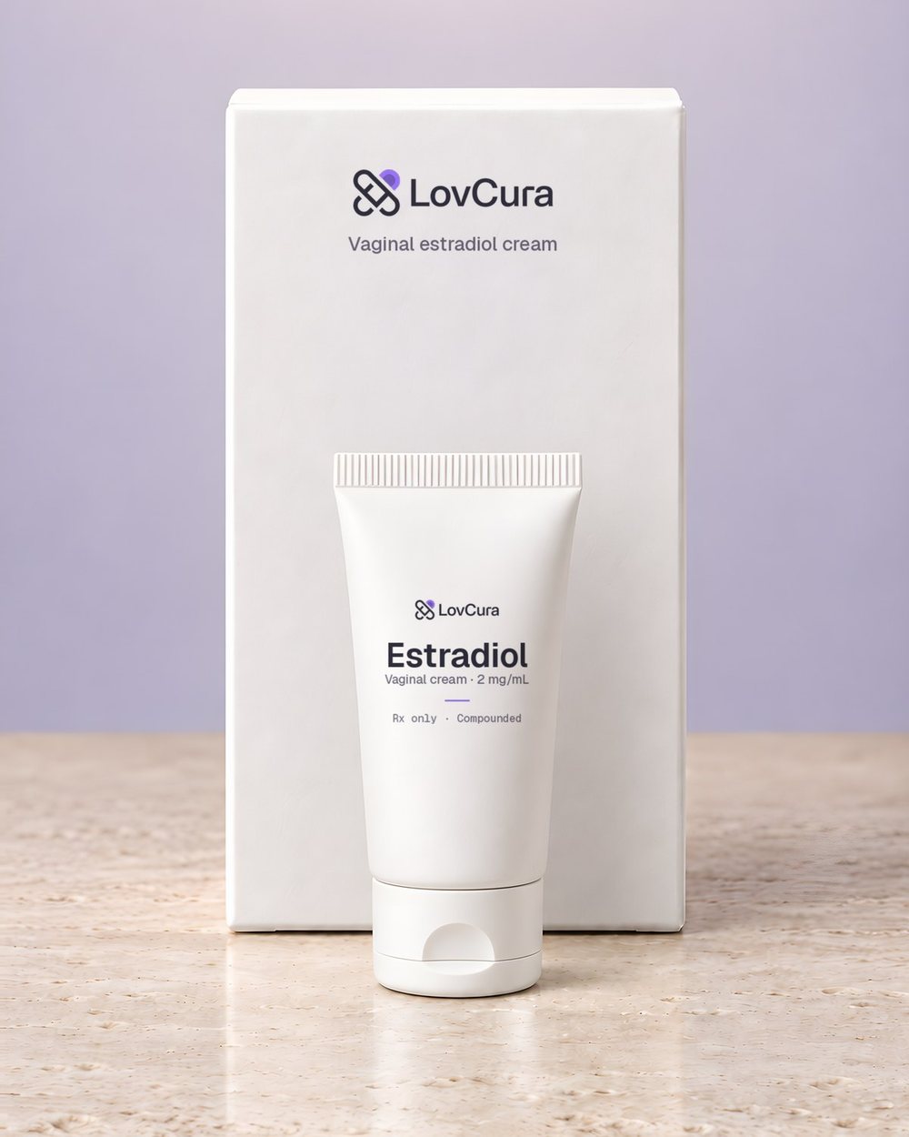 LovCura Estradiol (Vaginal cream · 2 mg/mL), illustrative product photo