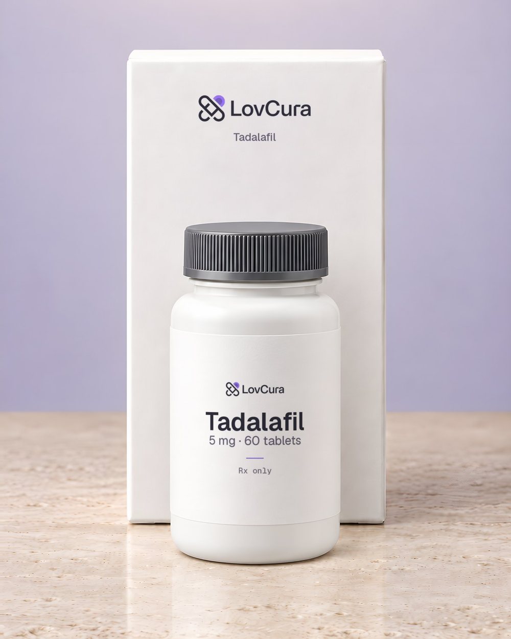 LovCura Tadalafil (5 mg · 60 tablets), illustrative product photo