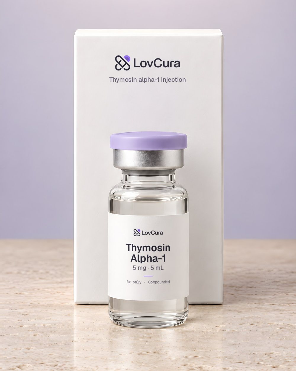 LovCura Thymosin Alpha-1 (5 mg · 5 mL), illustrative product photo